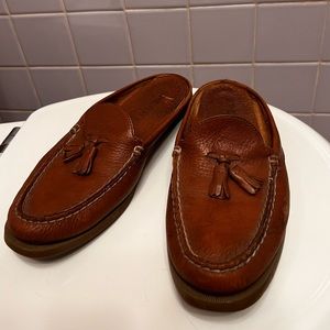Sperry leather slide on mules